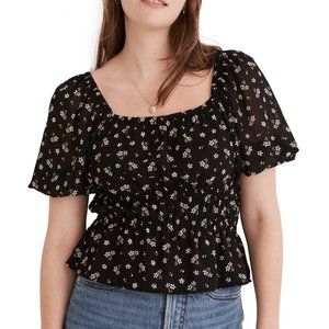 Madewell Zira Shirred Puff Sleeve Blouse, Size X-Small